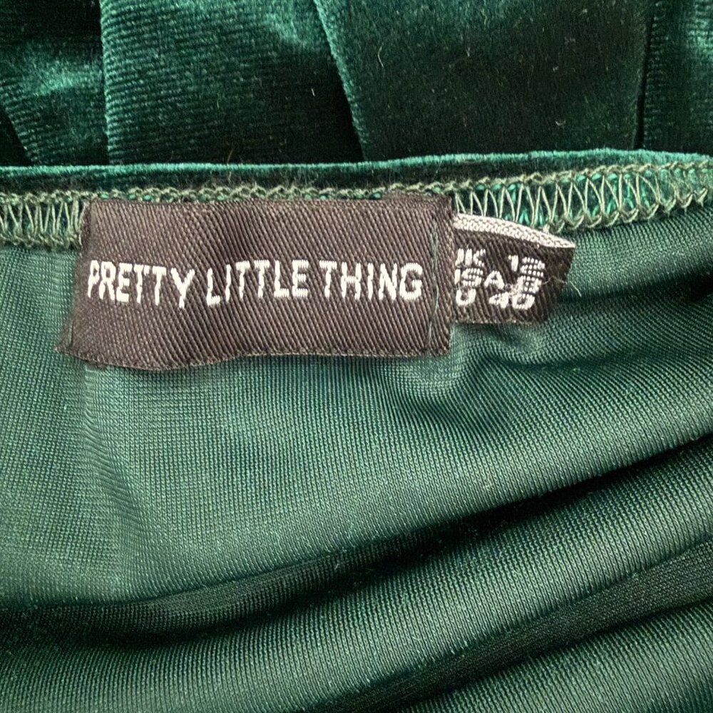 PrettyLittleThing Hunter Green Velvet Romper | Size 6 - Picture 11 of 11